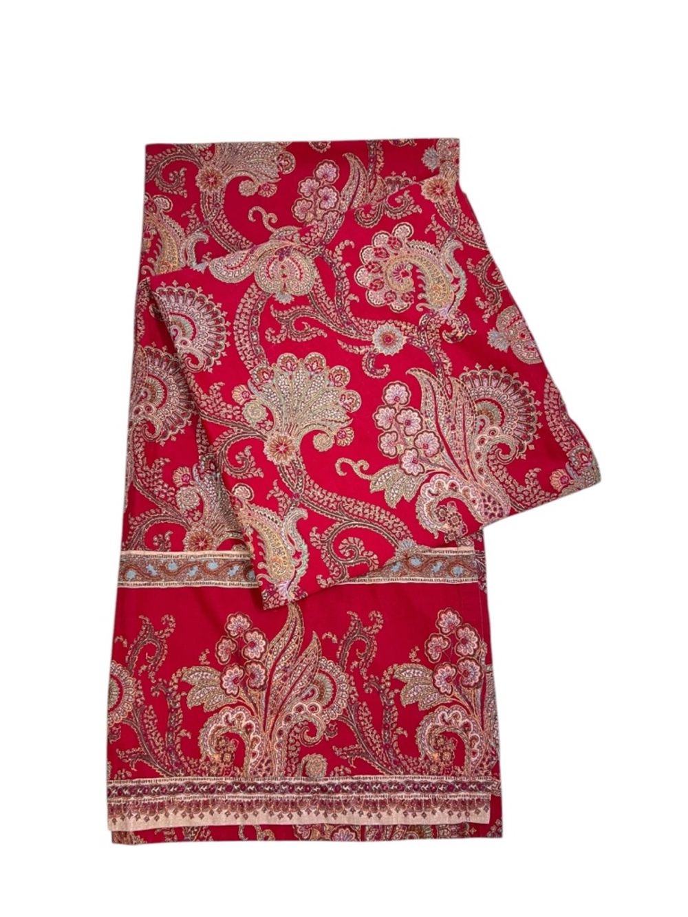 2 Ralph Lauren Chaps Red Paisley Juliette Curtain Panels 40 By 82”